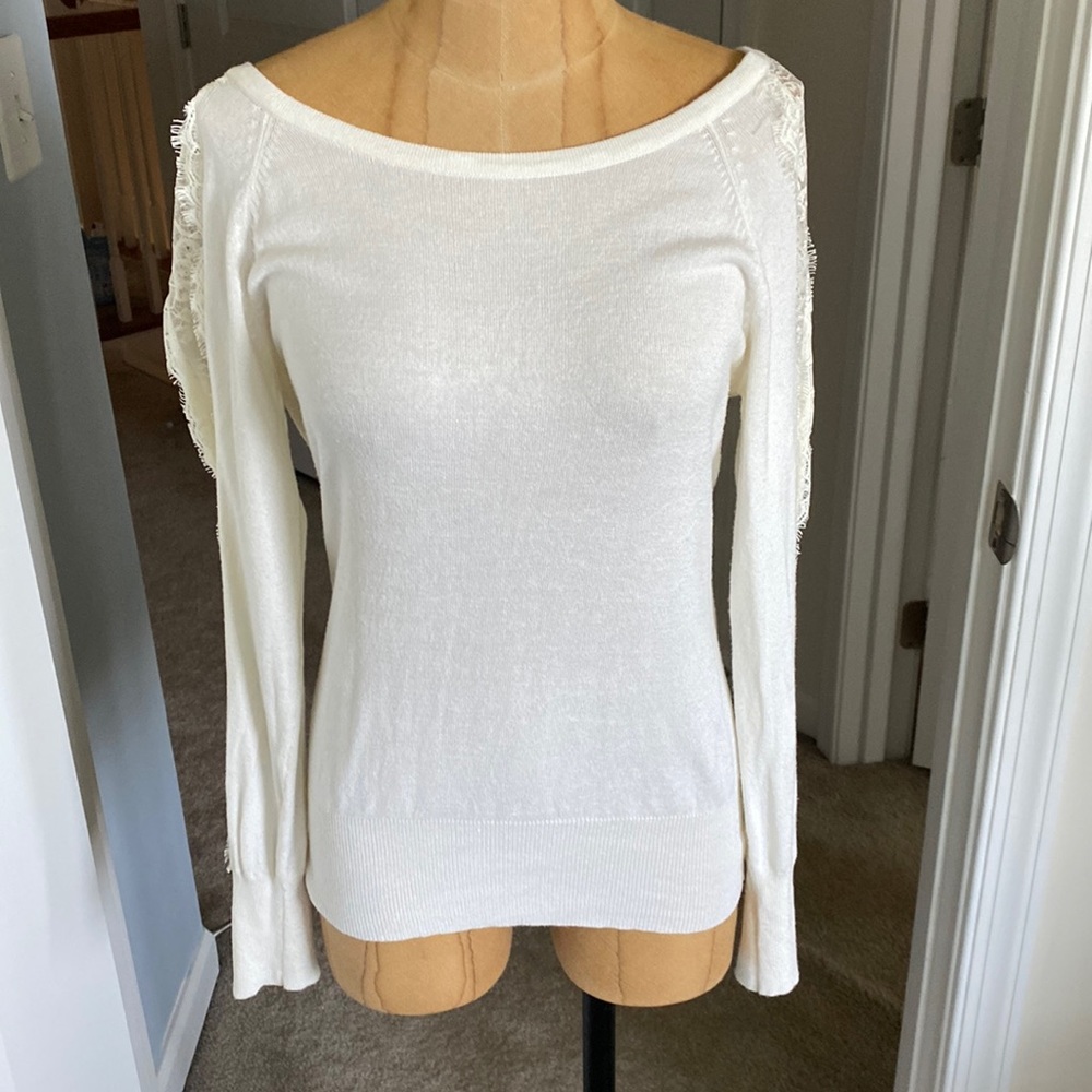 Candies sweater with lace sleeves